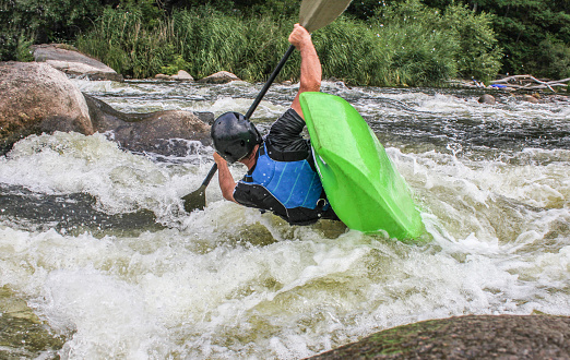 River Kayaking as extreme and fun sport.